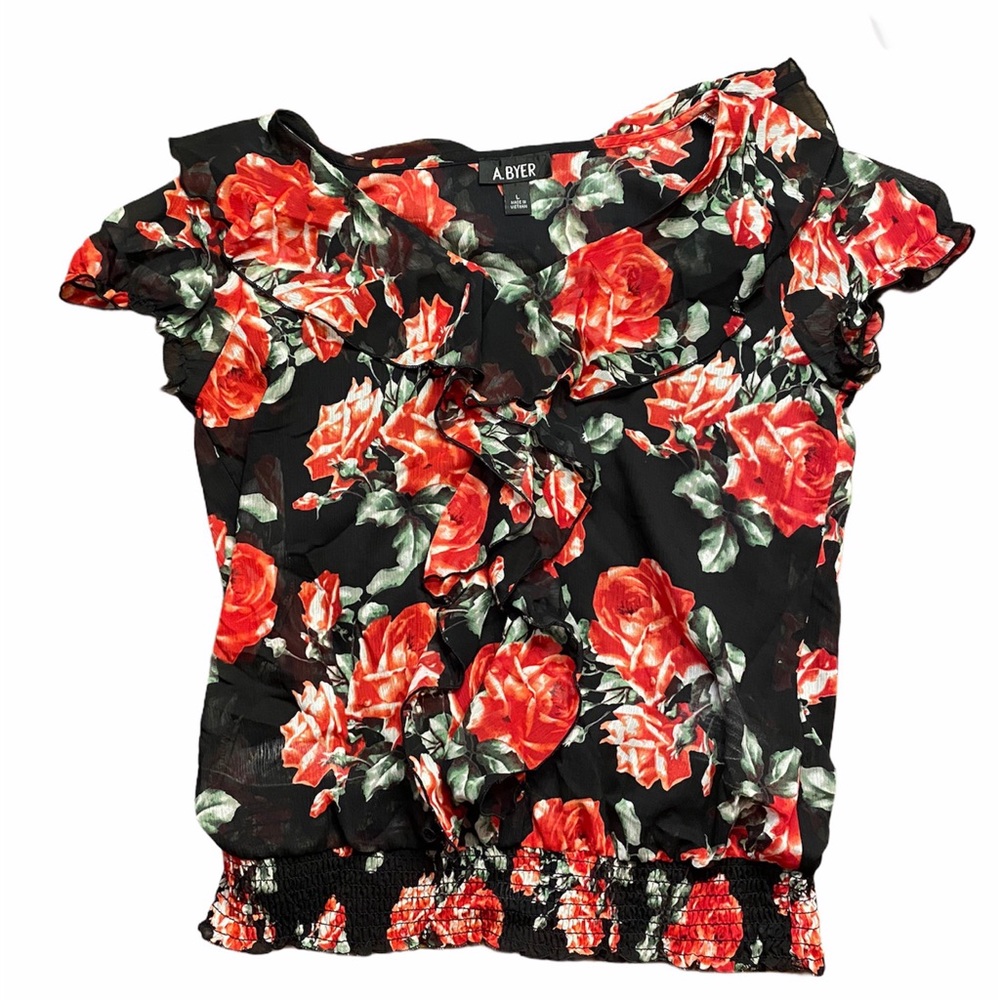 NEW - A. Beyer Sheer Flouncy Shirt - built in cami - Excellent Condition
